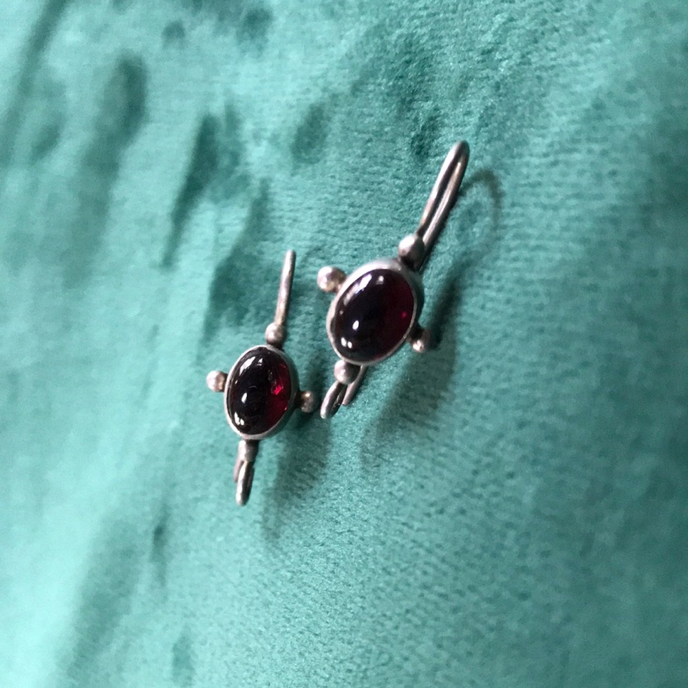 Elegant Silver and Garnet Earrings